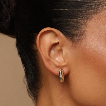 Petite Bella Ribbed Hoops