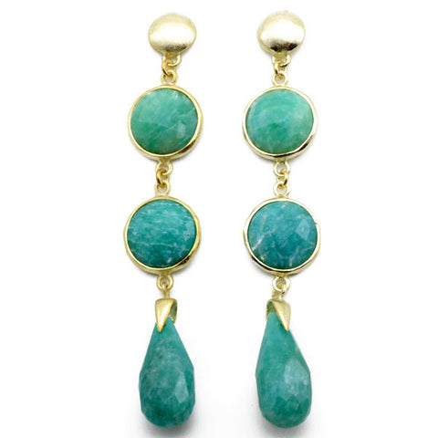 Turquoise Triple Stone Earrings