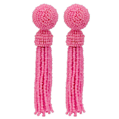 Tess Baby Pink Tassel Earrings
