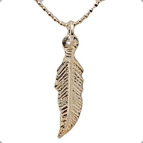 Tiny Feather Charm Necklace
