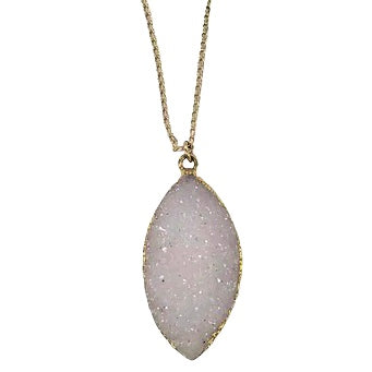 Marquise Shaped Druzy Necklace